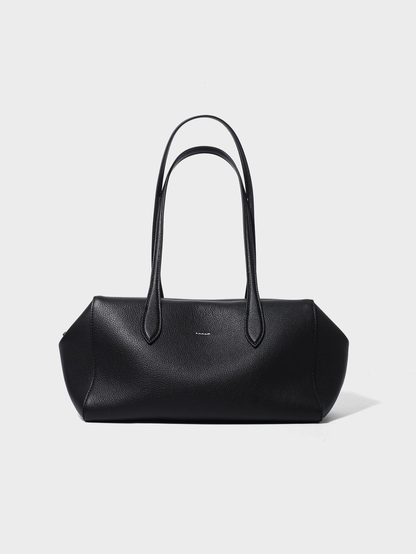 Women s Genuine Leather Shoulder Bag Bowling Pillow New Commuter Handbag Stylish Portable for Business Travel чёрный 9480₽