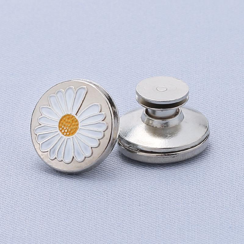Adjustable 17MM Metal Waist Slimming I-Shaped Jeans Button - Detachable and Nail-Free
