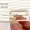 Zinc Alloy Rectangle Buckle Metal Spring Ring Jewelry Connector