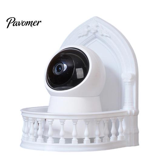 Space Saving Wall Mounts Mounted Floating Shelf, European Style, Decorative Self-adhesive Camera Shelf with Cable Management Display Rack, for Action