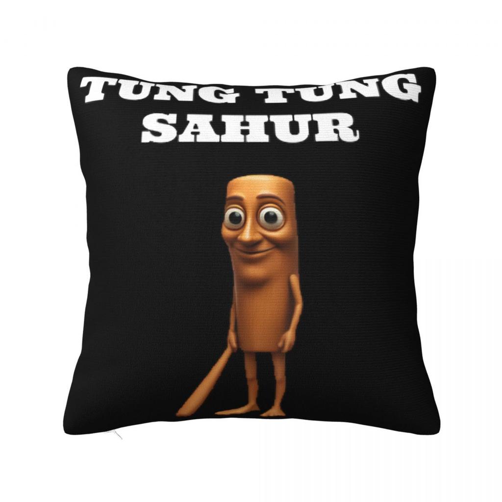 Tung Tung Tung Sahur Square Pillow Case Italian Brainrot Meme Cushion Covers Fashion Decorative Pillowcover for Seat 18