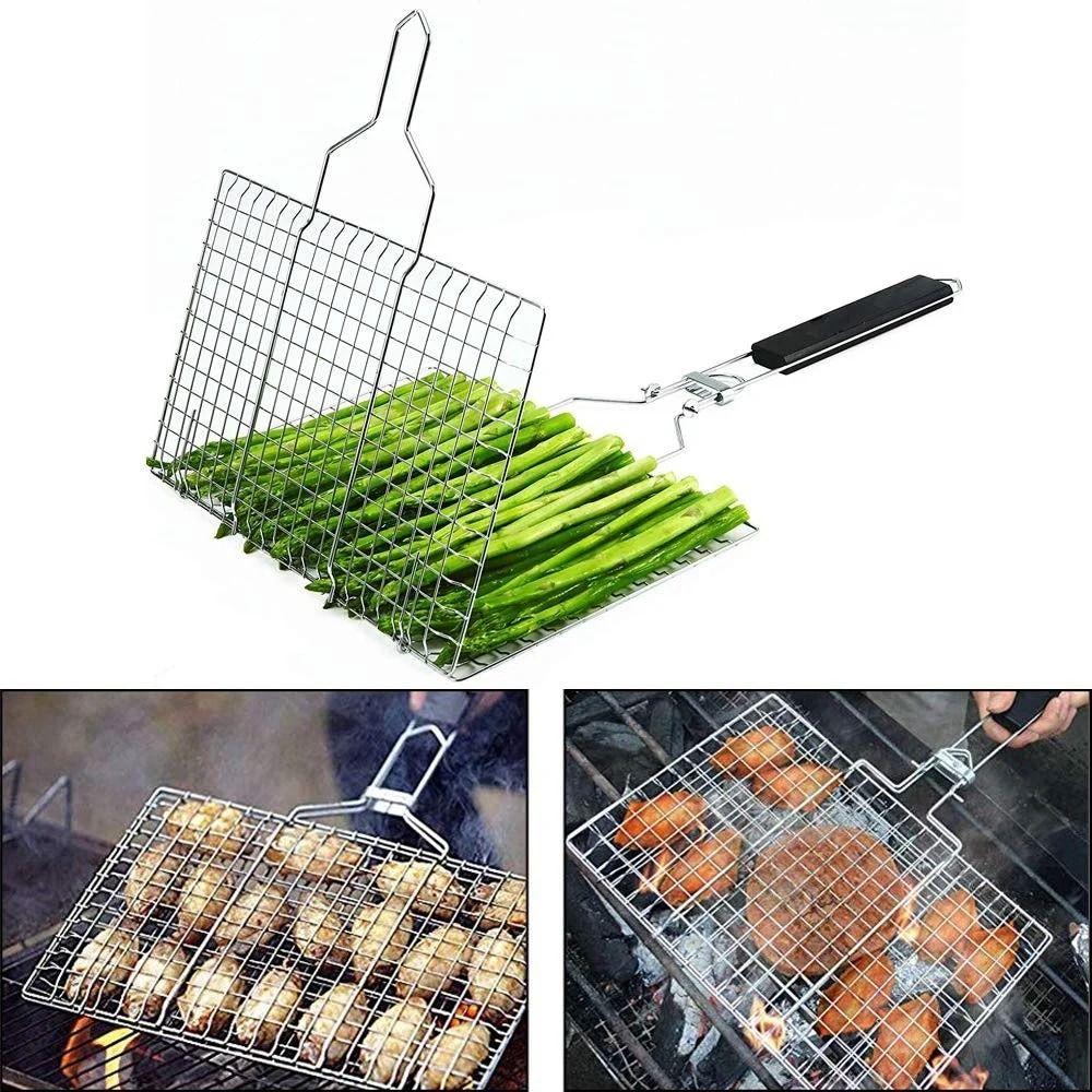 Non Stick BBQ Mesh Stainless Steel Barbecue Tool New Barbecue Net Plate  Picnic