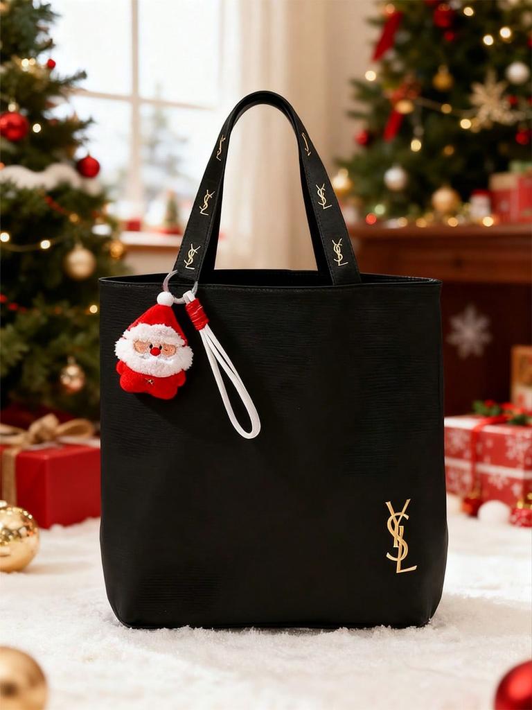 YSL - Black Canvas Single-Shoulder Bag, With An Ultimate Minimalist, Has A Large Capacity And Can Be Used For Work, Shopping, School And Traveling