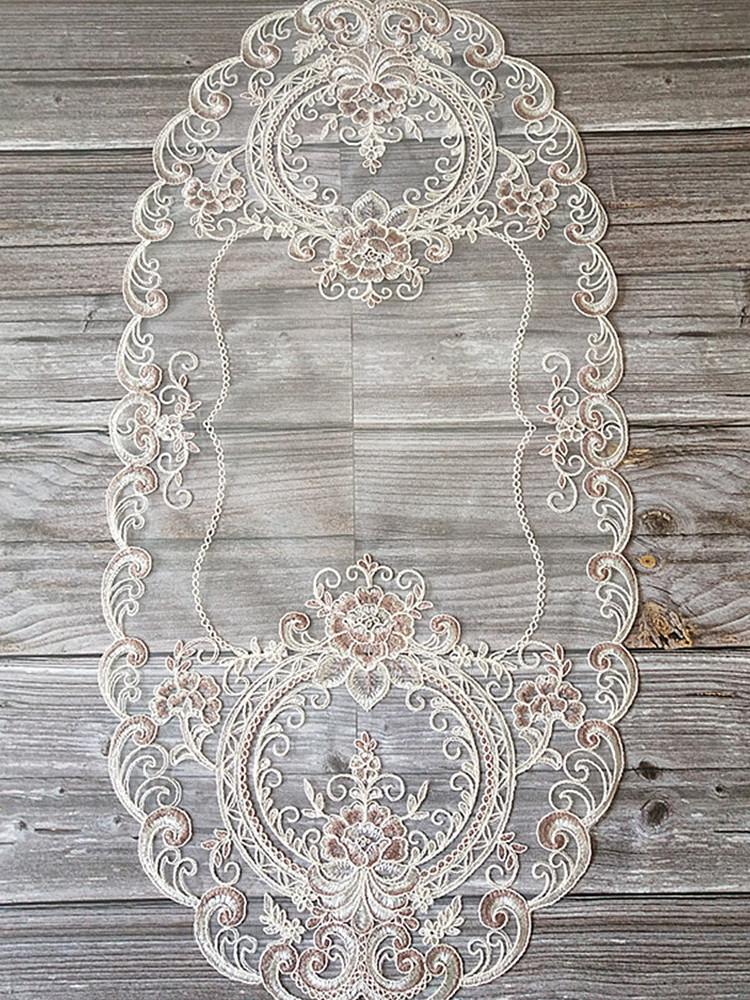 European Pastoral Lace Embroidery Oval Tablecloth Coffee Table Desk Cover Cloth Bedroom Living Room Study Decoration Manteles