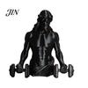 Matte Black Gym Ornament 3D Printed Muscle Man Figurine with Dumbbells, Mini Desk Decor for Home Office High Precision Workout Shelf, Fitness