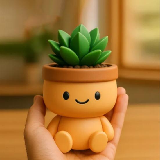 Cat Flower Pot Tabletop Decor Succulents Planter 3D Printed Kitten Plant Pot for Succulents Cactus Home Office Desk Decor