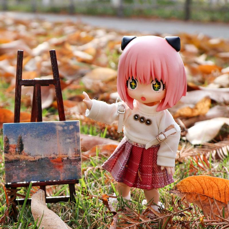 OB11 Kleidung Blau Bauchnabelfreies Sweatshirt und Rock Anzug für Ob11 1/12 Puppe Outfit Tägliche Lässige Accessoires für Kinder DIY