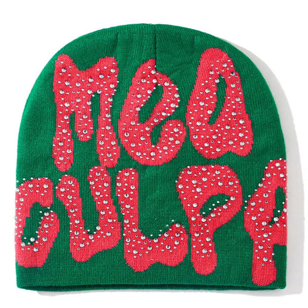 Custom Hat Manufacturer Women's Knitted Hat Designer Beanie Unisex Winter All-Over Print Acrylic Cuffed Dot Fruit Bows