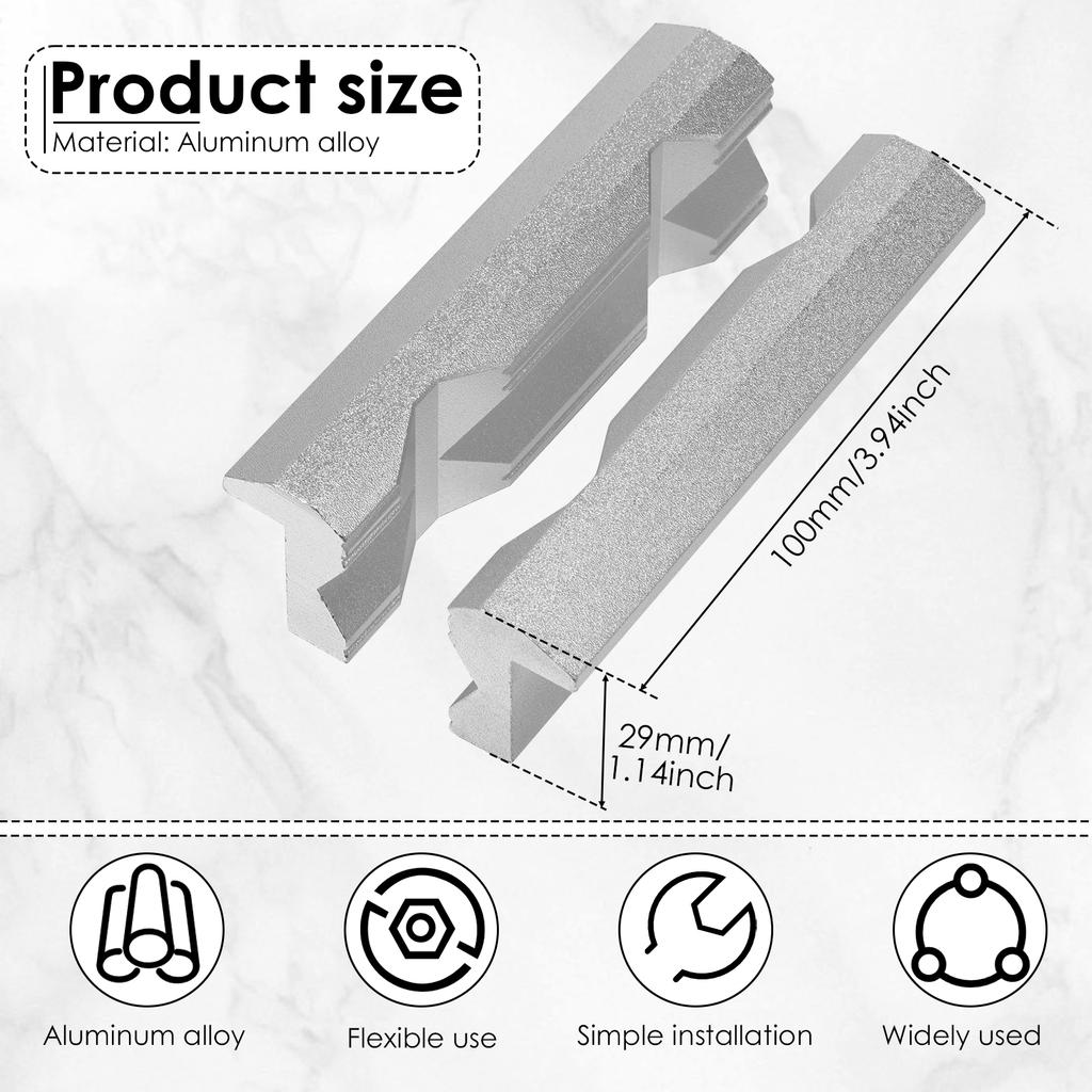 1Pair V Type Vise Jaws Aluminum Alloy Fixture Magnetic 6/4 inch Vice Jaws Multi-Purpose Protectors Cover for Plumbing DIY Making