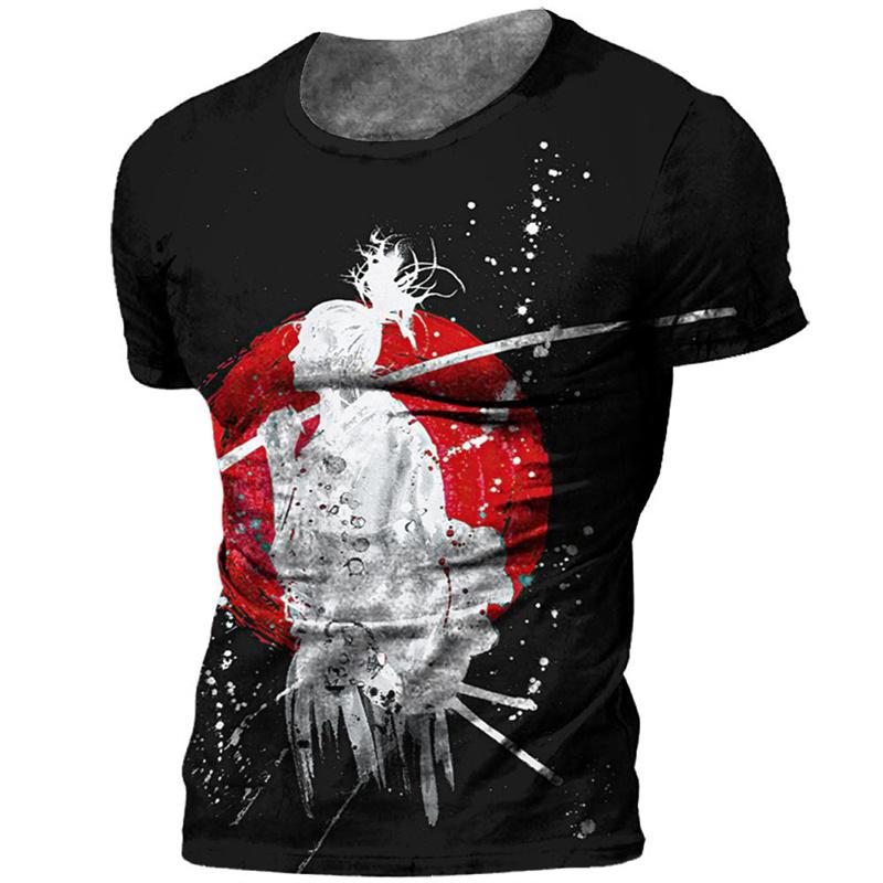 Trend Japanese Samurai Graphics T-shirts Summer Fashion Short Sleeve Mens Kids 3D Printed T Shirts Casual Loose Harajuku Tees