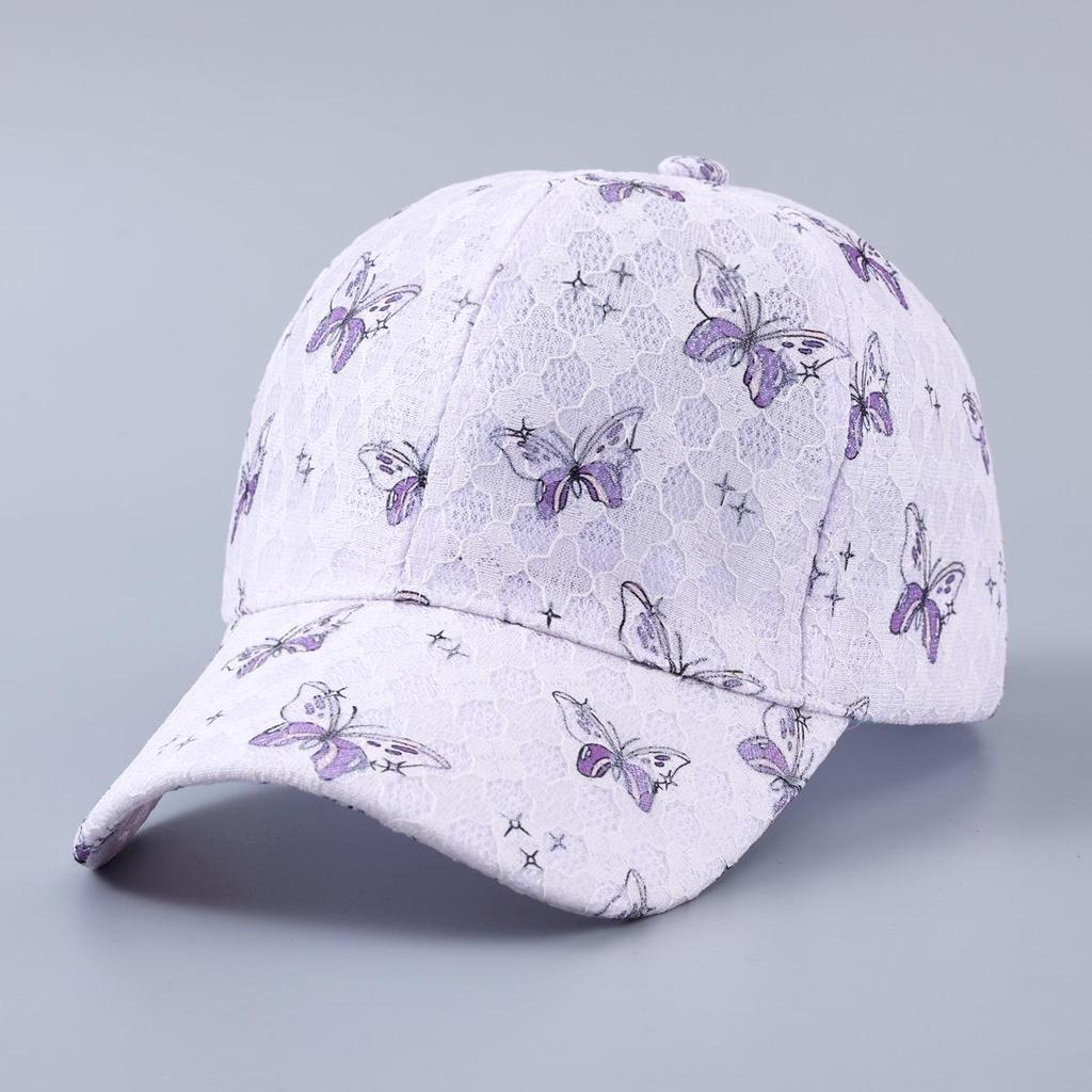 Lace Butterfly Dragonfly Rhinestone Baseball Cap - Spring/Summer Breathable Sun Protection, Curved Brim