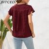 BITCED Spring/Summer Women's Loose-Fit Casual T-Shirt O-Neck Short-Sleeve Commuter Sweater Top