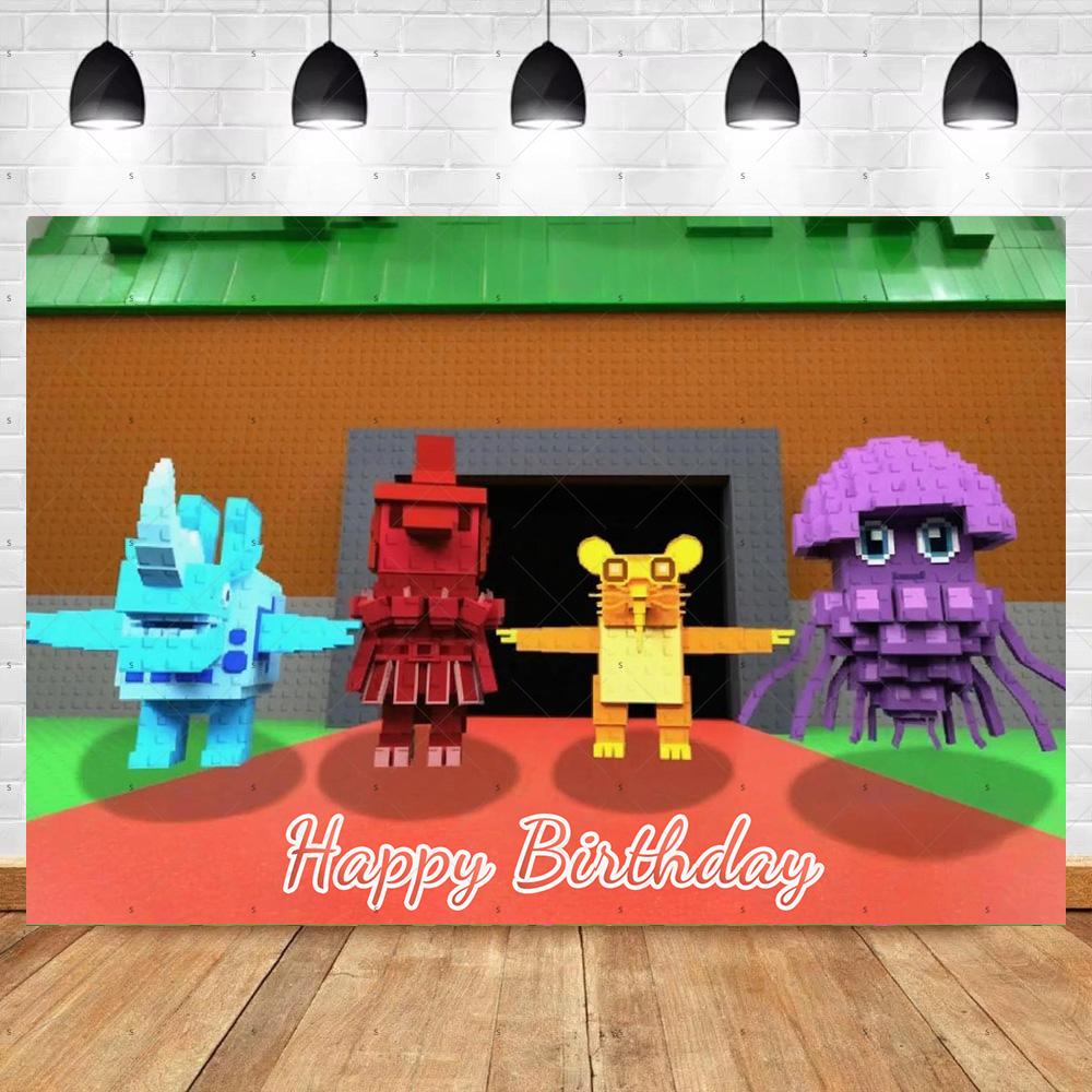 Steal N Catch The Brainrot Birthday Party Decorations Number Balloon Cake Topper Popular Game Background Party Supplies Kid Gift