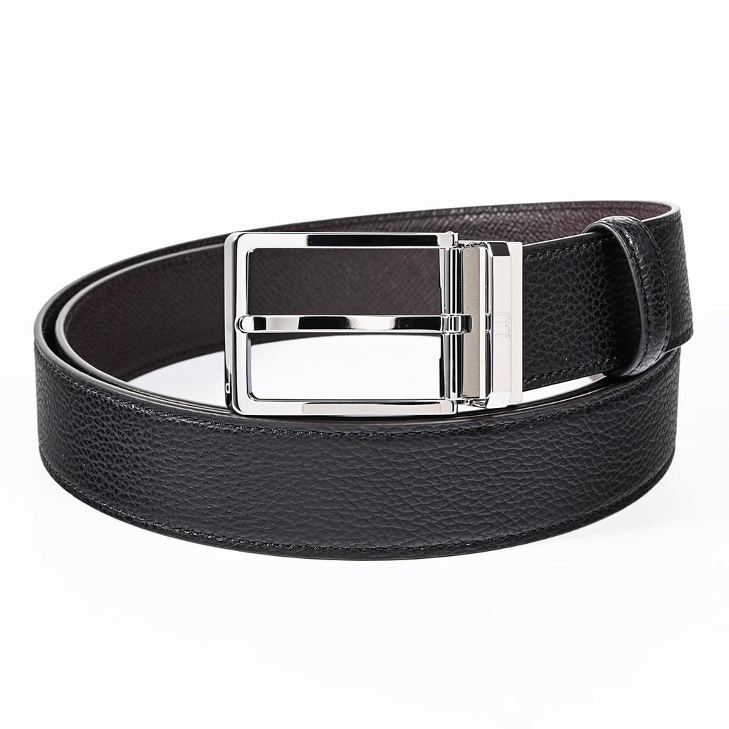 Dunhill Wide Stringer System Gift UK Men's 3.5cm Belt, Reversible, Black/Chocolate, Compatible, Set, DU24F4T21PI001, [Product Code DU24F4T21PI001]