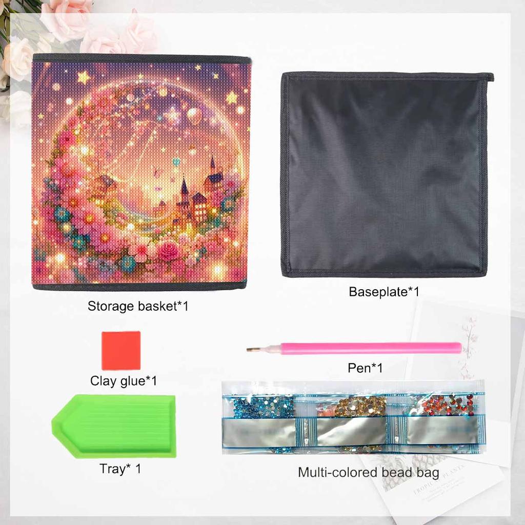 Beautiful Flowers 5D Diamond Painting Storage Basket Full Round Drill Mosaic Diamond Embroidery Cross Stitch Kits Home Decor Home Decor