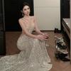 Sexy Evening Dress Women's High-end Heavy Industry Sequined Fishtail Dress Design Waist Dress