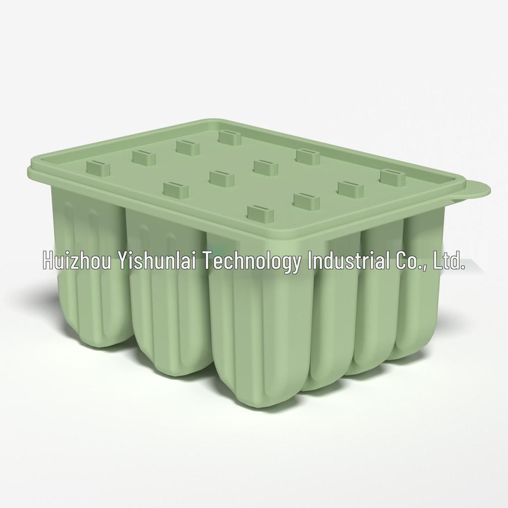 Silicone Ice Cube Tray with Lid: 4-Grid Frozen Soup & Food Storage Box