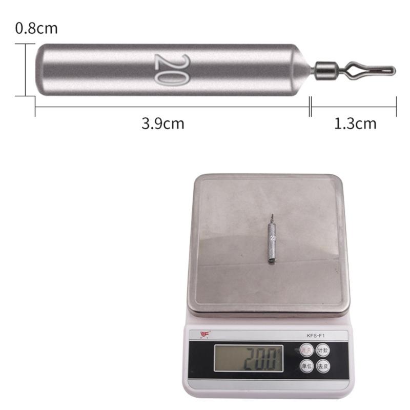 Drop Shot Zylindergewicht Bleistiftförmig Schlanke Gewichte Angelgewichte mit Wirbeln für Forellenangelzubehör
