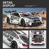 Simulation 1/43 Scale BMW M4 DTM Racing Car Model with Acrylic Display Box Collection Home Decor Diecast Miniature Voiture Hobby