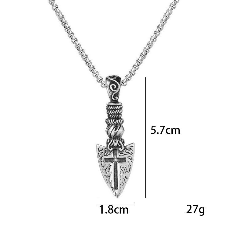 Hiphop Hip Hop Accessories Personalized Cross Blade Necklace Men'S And Women'S Titanium Steel Jewelry