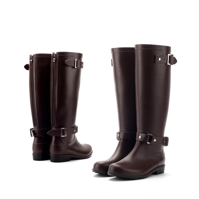 Dámské holínky Nepromokavé gumové boty pro ženy Módní holínky s zadním zipem Dámské boty do vody Zapatos Impermeable Mujer