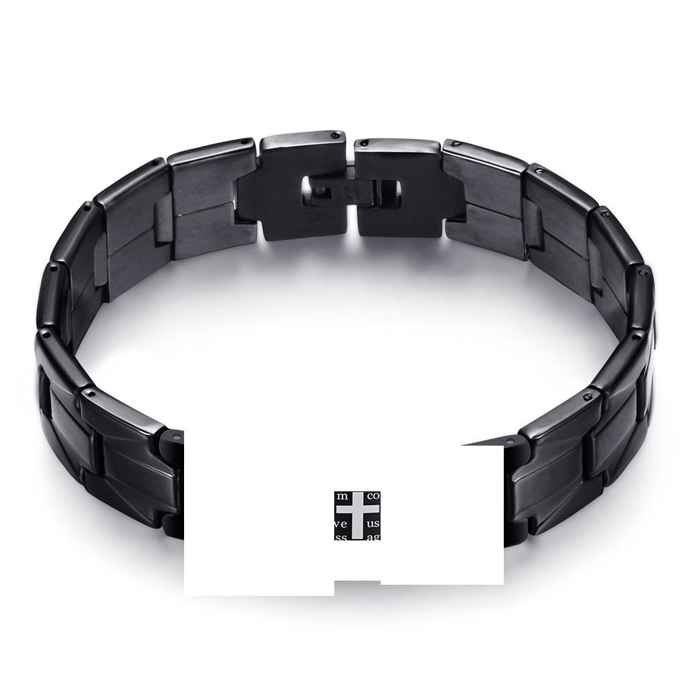 Simple Bracelet Geometric Cross Men's Bracelet Black and White Watch Chain Female