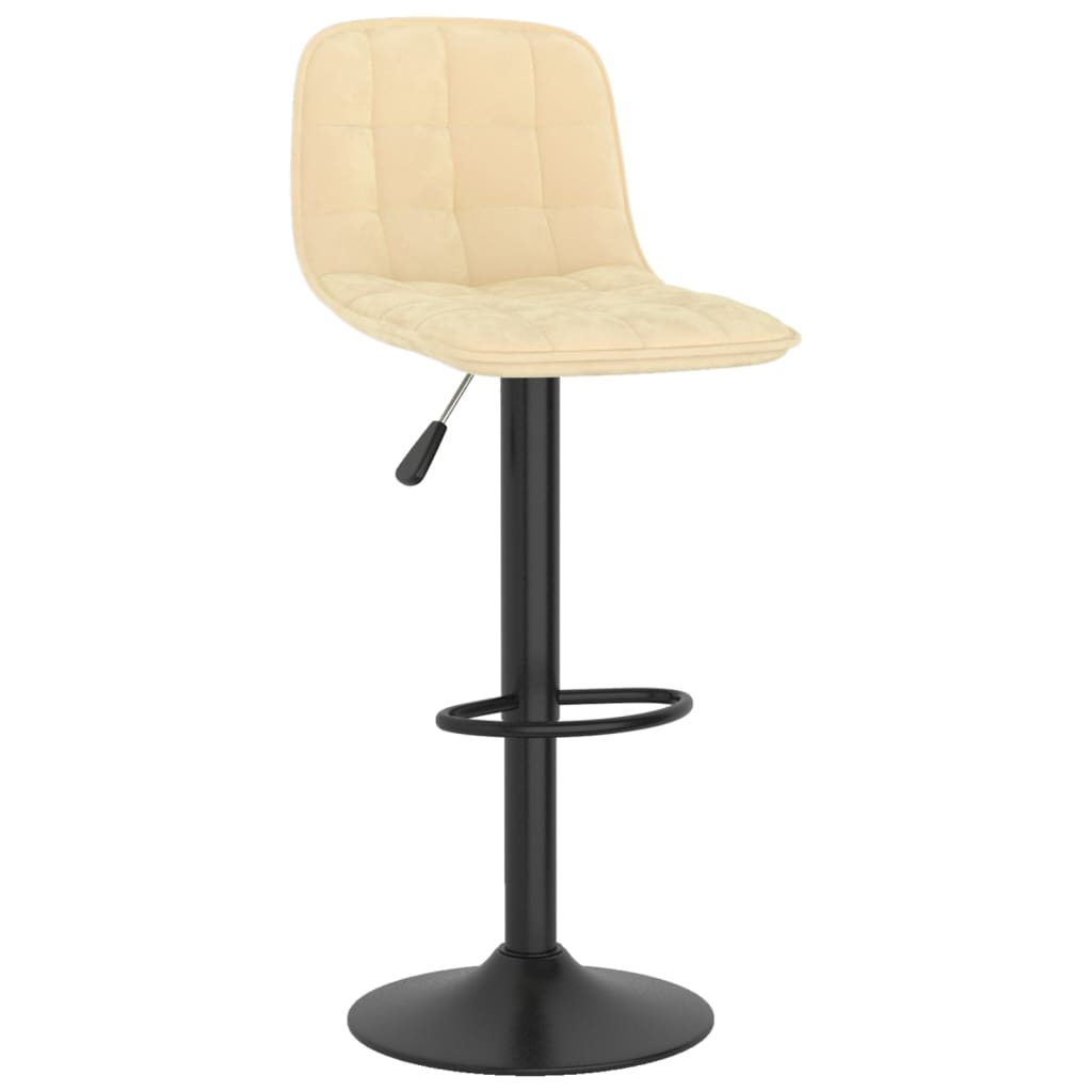 Bar Stool 2 Pcs Cream Velvet