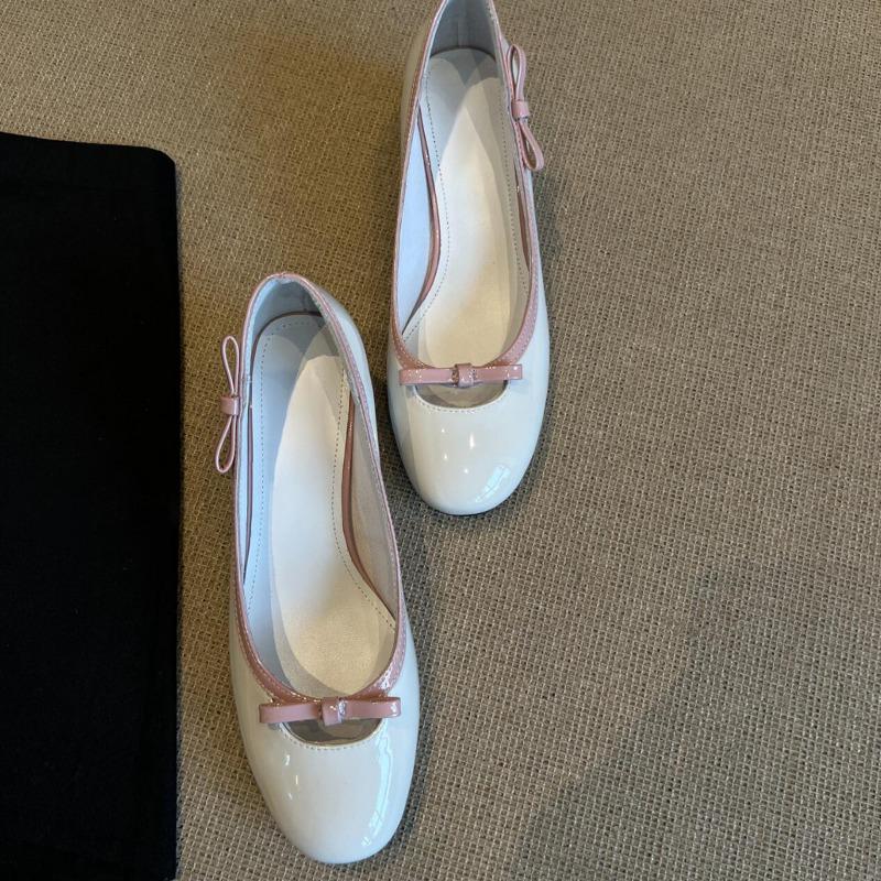 

Gentle Shoes Single Shoes Women s Shoes and Round-toed Shoes on One Foot 34 білий