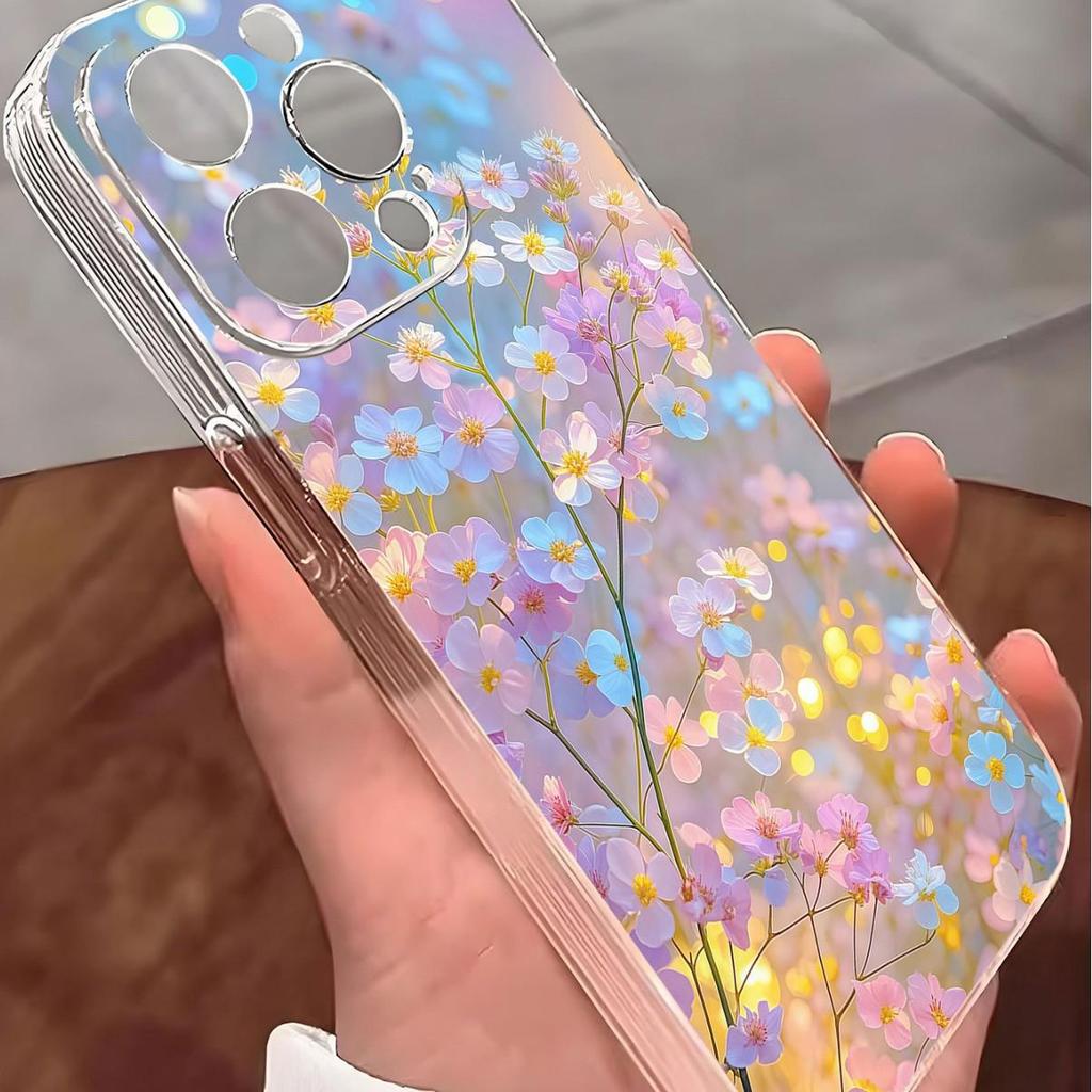 Floral Candy Color Clear Case for iPhone 14-17 Pro Max