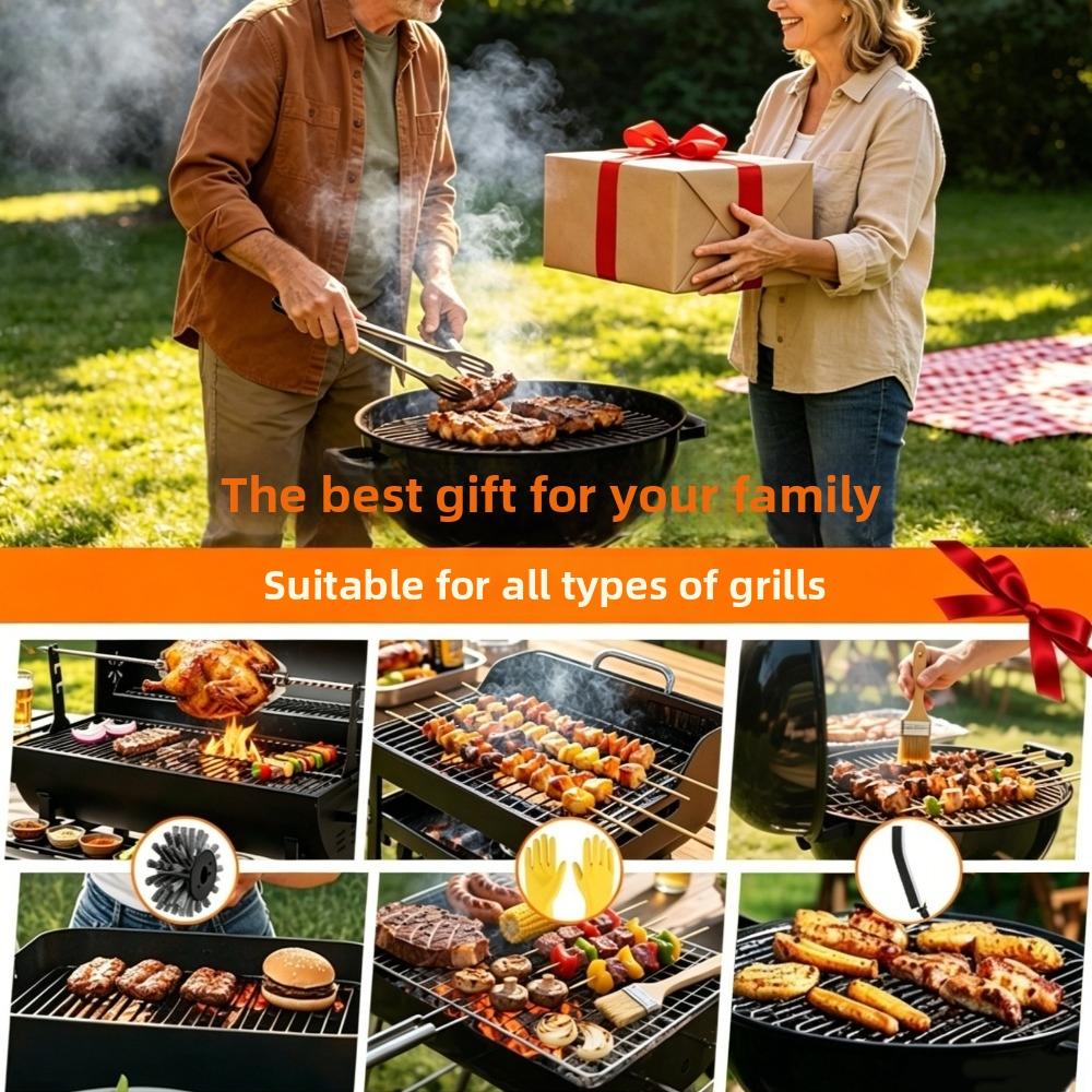 2-Speed Settings Electric Grill Brush Removable Head Rechargeable Rotating Barbecue Brush Wireless Heavy Grease Removal