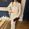 Spring and Autumn New European and American Women's Clothing Cross-border Satin Shirt Dress Women's Waist Long Fishtail Dress Long Dress