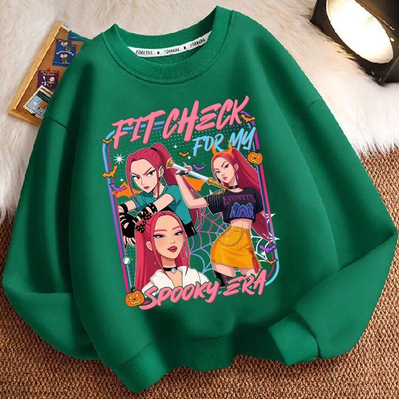 

Children s Loose Witch Hunt Team Hoodies for Autumn and Winter, Casual Round-neck Long-sleeved Hoodies for Boys and Girls 160