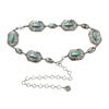 Lustrous Embossed Pattern Waist Chain Adjustable Bohemian Chain Belt Metallic Silver Waist Chain for Vacation Dresses