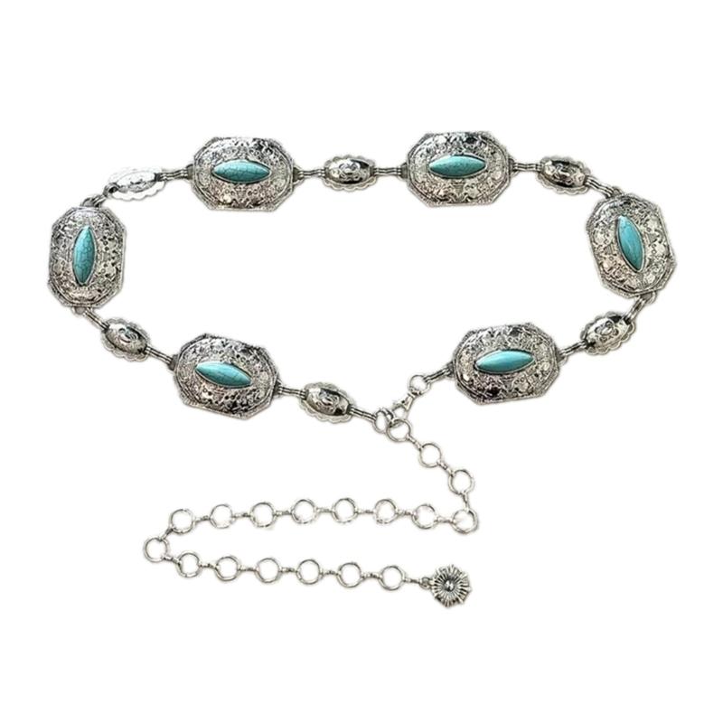 Bohemian Waist Chain for Women Dresses Lustrous Formal Event Turquoise Chain Belt Waist Jewelry Party Waist Accessories 1
