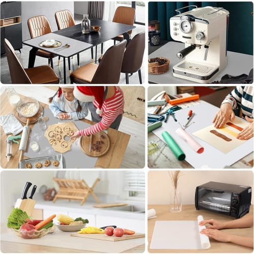 Silicone Kitchen Mat, Heat-Resistant, Countertop Protector, Large 70*50cm, 1.5mm, Transparent, Stain-Resistant, Insulating, Silicone Sink Mat, Non-Sli