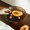 Plastic Fruit Bowl Large Modern Textured Fruit Holder Stand with Removable Pedestal Decorative Vegetable Basket for Kitchen Counter Dining Table