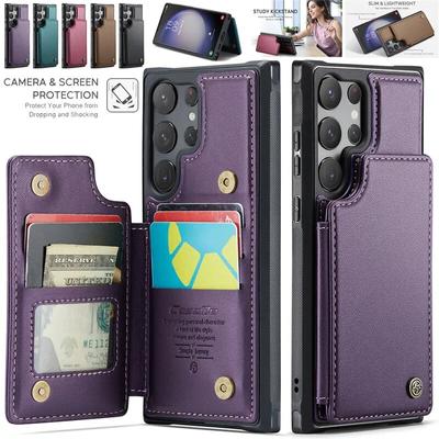 Retro Flip Leather Phone Case for Samsung Galaxy S23 S22 S21 Plus S20 FE Note 20 Ultra Wallet Card Holder Back Protection Cover