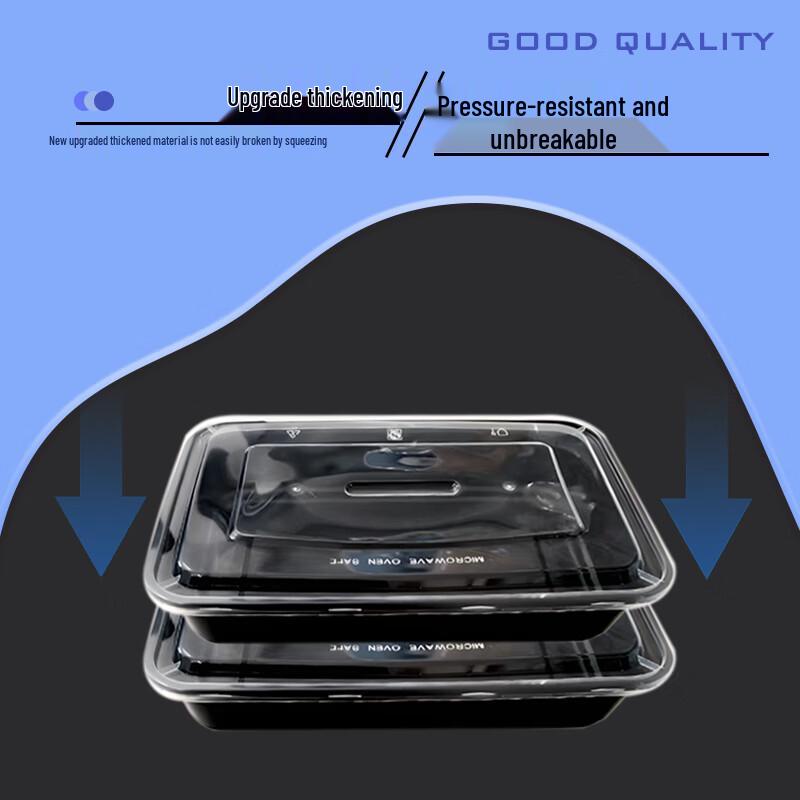 Disposable Microwavable Rectangular Food Containers with Lids