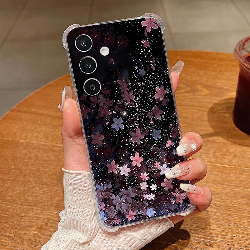 Cherry Blossom Pattern Phone Case For Samsung Galaxy S26 S25 S24 S23 Ultra S22 Plus S21 S24 S25 FE Clear Shockproof Soft Cover