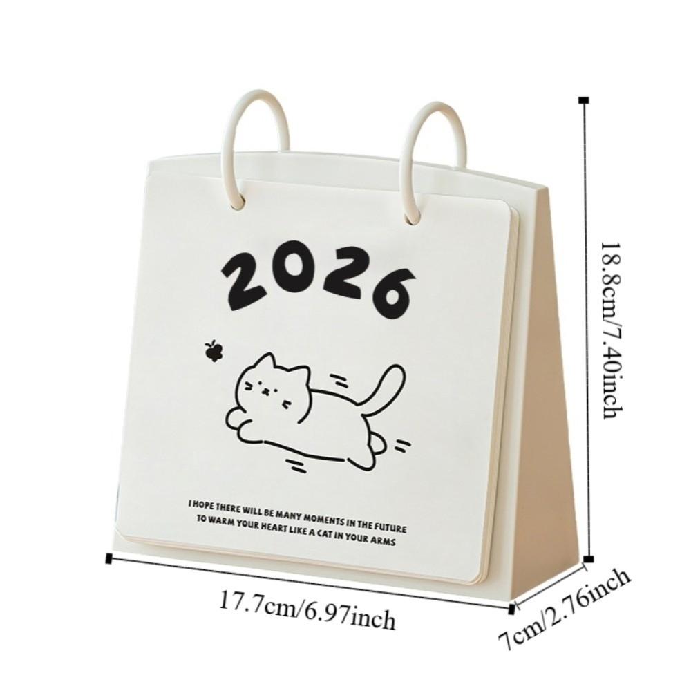 Cartoon 2026 Desktop Calendar Plastic Table Planner Creative Daily Planner  Office