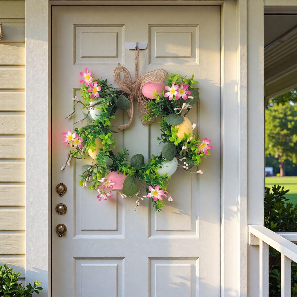 Sztuczna Zielona Dekoracyjna Wianek Wielkanocny, Naturalny Wygląd