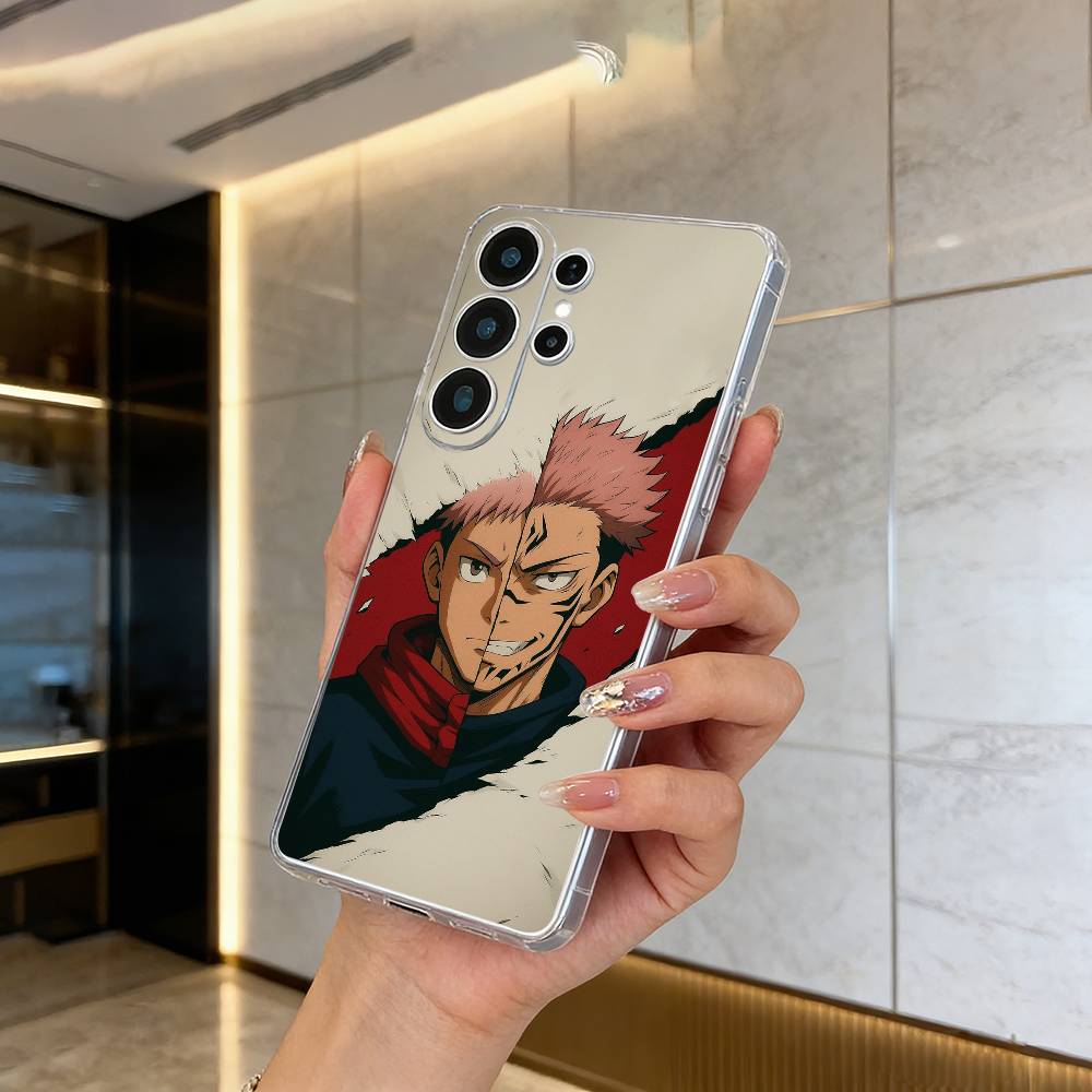 Anime main characters-Yuji Itadori Clear Phone Case for Samsung S25, S24, S21, S22, S23, S30, Ultra, S20, Plus, FE, Lite