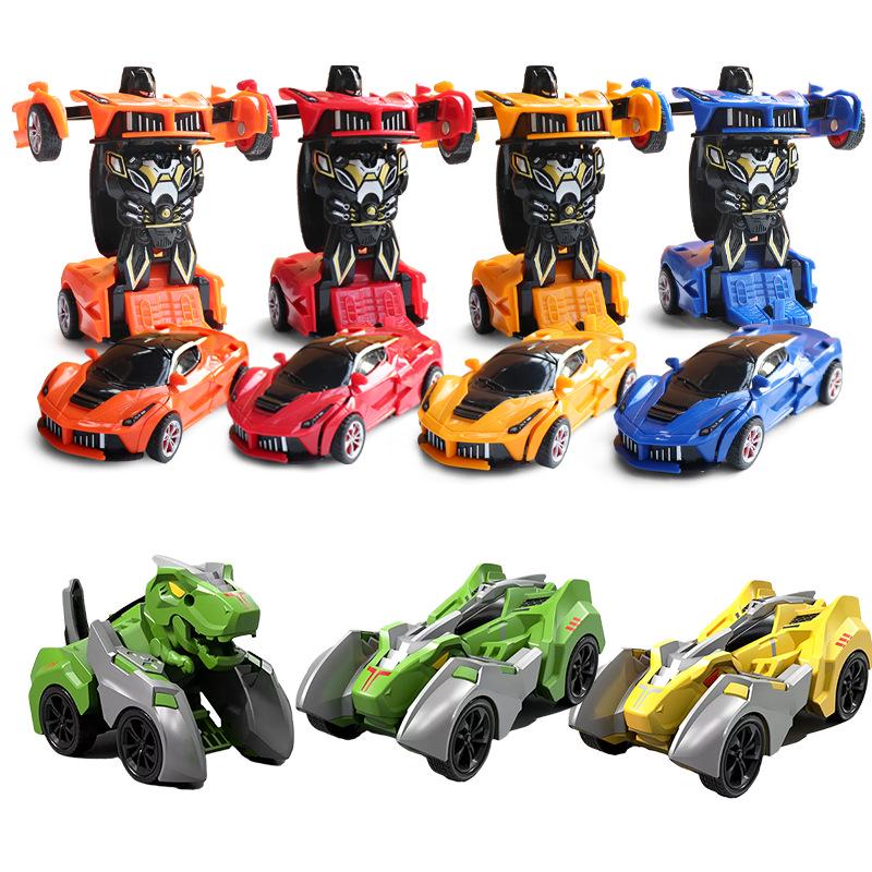 Popular Children's Deformed Toy Robot and Car Set for Educational Play At Street Markets and Night Stalls.