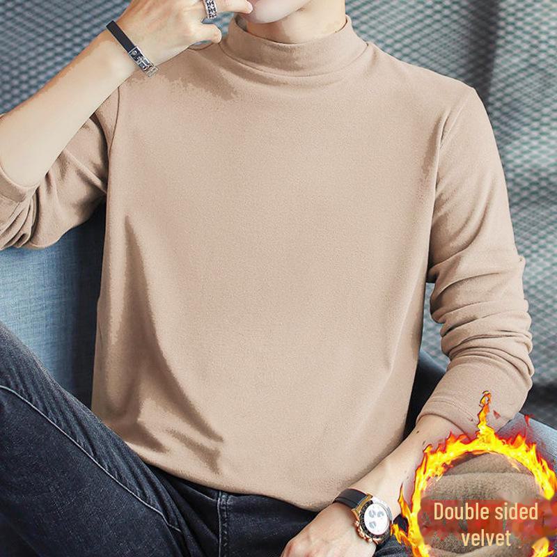 Pánské oboustranné termotričko s rolákem a dlouhým rukávem z německého sametu na zimu