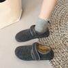 Soft Felt Loafers for Women's Winter Warmth, Plush PU, Women's Brand Design, Buckle Strap Shoes for Women Women Shoes