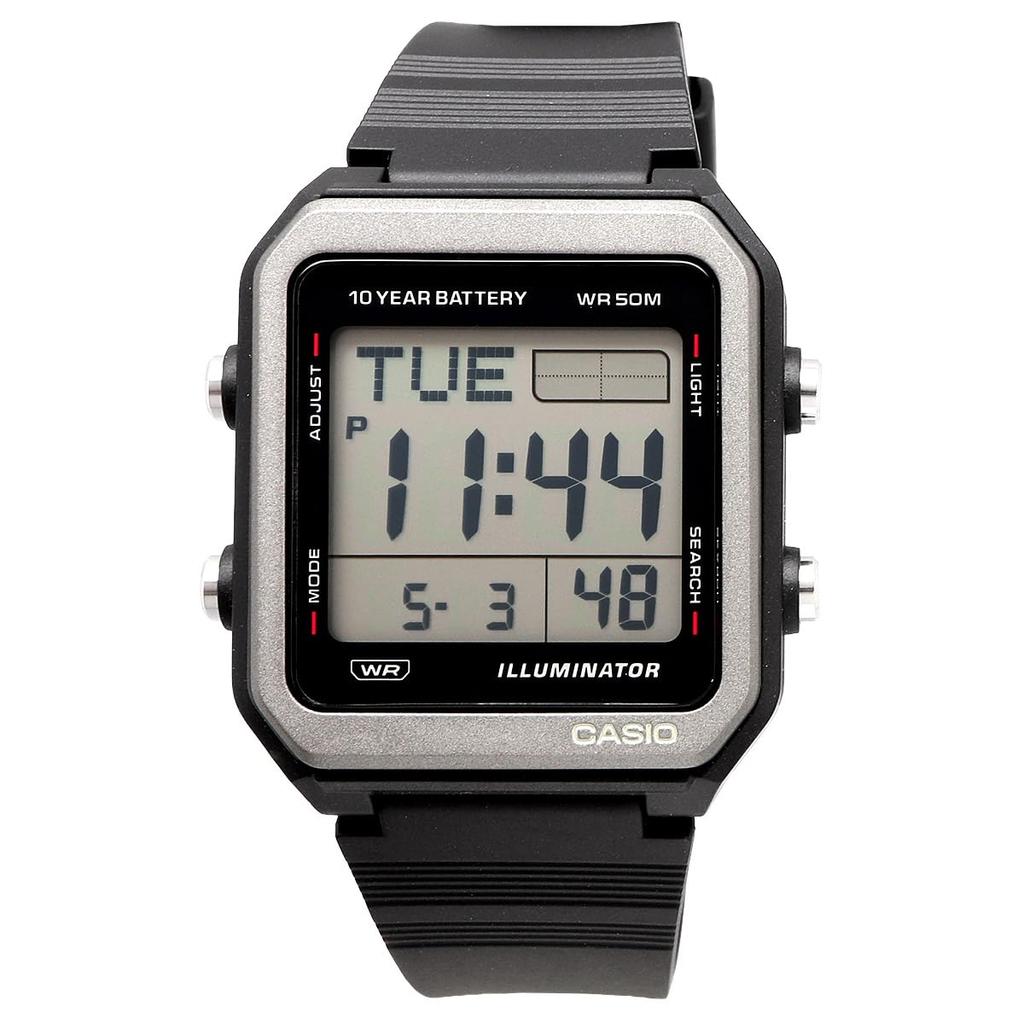 CASIO Digital Watch World Time Unisex Black W-221H-1AV