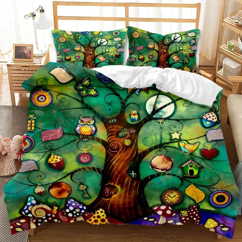 Baum Bettbezug Böhmischer Wald Glücksbaum Bettdeckenbezug Bettwäscheset Einzelbett Doppelbett Queen-Size King-Size Polyester Qulitbezug