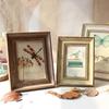 Vintage Ramka na Zdjęcie Eleganckie Retro Ramki na Zdjęcia Złote Wykończenie Ramka na Zdjęcie Do Powieszenia na Ścianie Na Biurko Dekoracja Domu Prezenty Ślubne Urodzinowe, 1 szt.