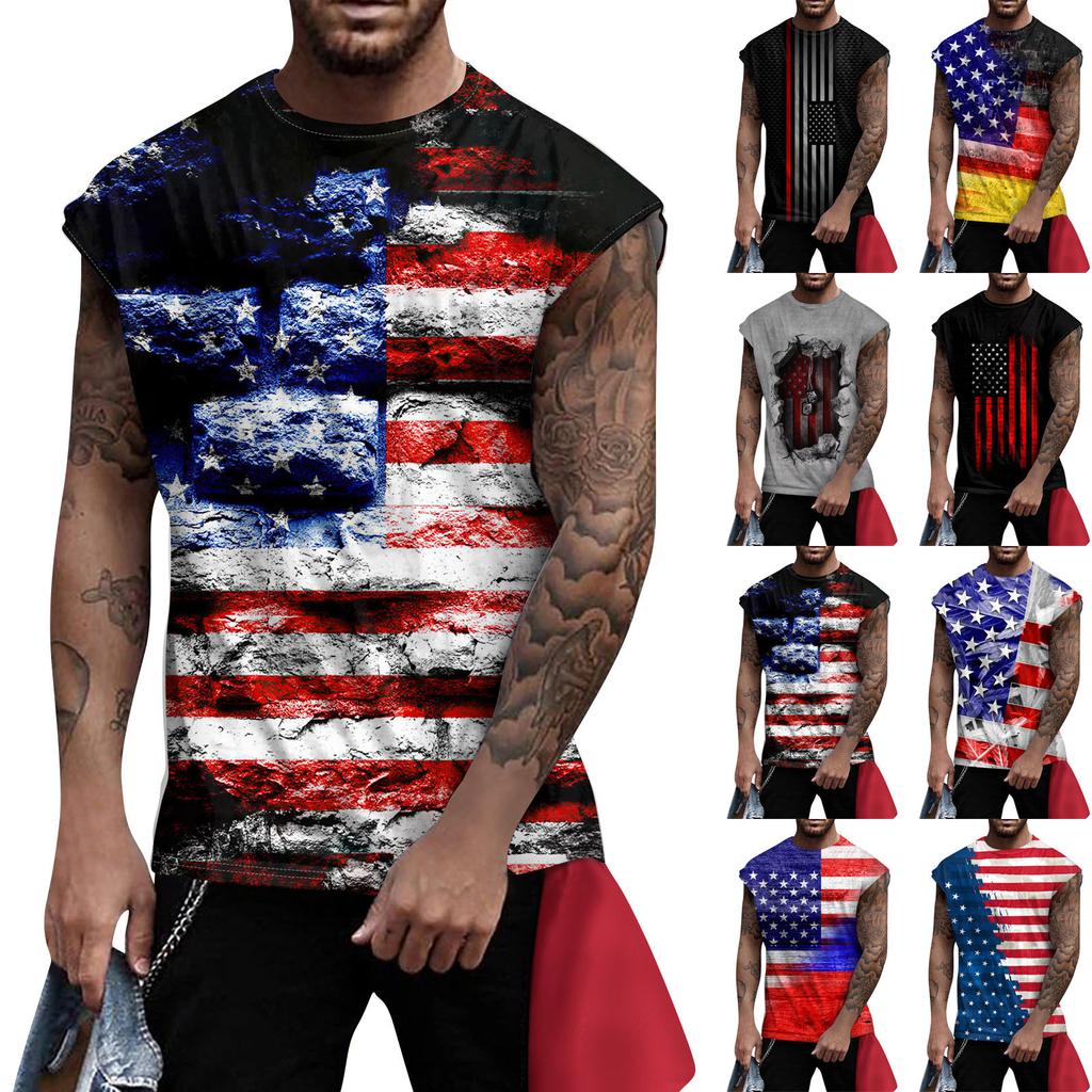 Mens Summer Surf Beach Tank Top Large Size Casual Breathable Sleeveless Top Loose Print Tank Top Man Shirt