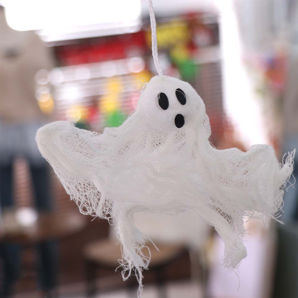 6pcs Realistic White Ghost Pendant Spooky Props Ghost Hanging Ornament Haunted House